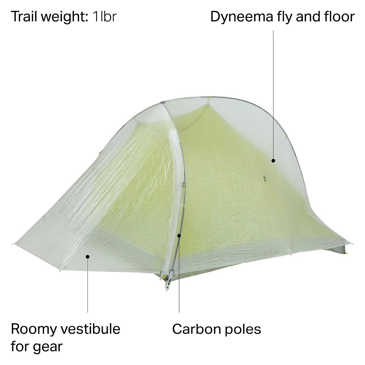 Big Agnes Fly Creek HV 1 Carbon Tent: 1-Person 3-Season - Image 2