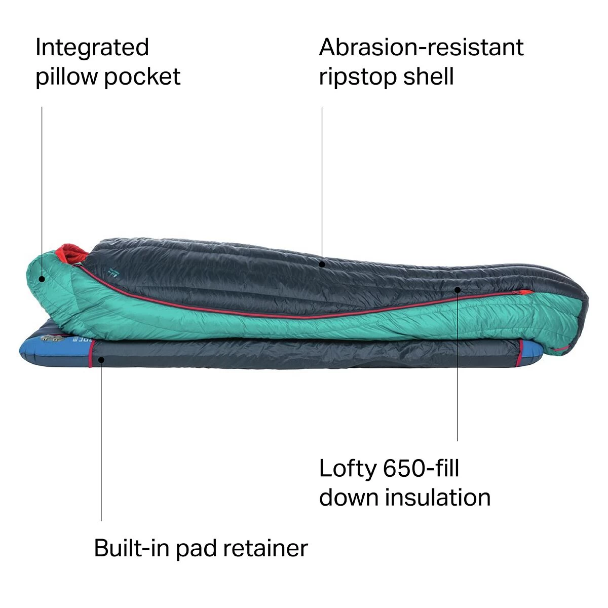 Big Agnes Daisy Mae Sleeping Bag: 0F Down - Women's - Image 2