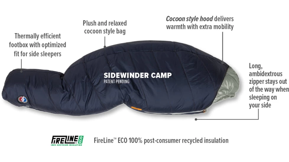 Big Agnes Sidewinder Camp 20 FireLine Sleeping Bag - Image 5
