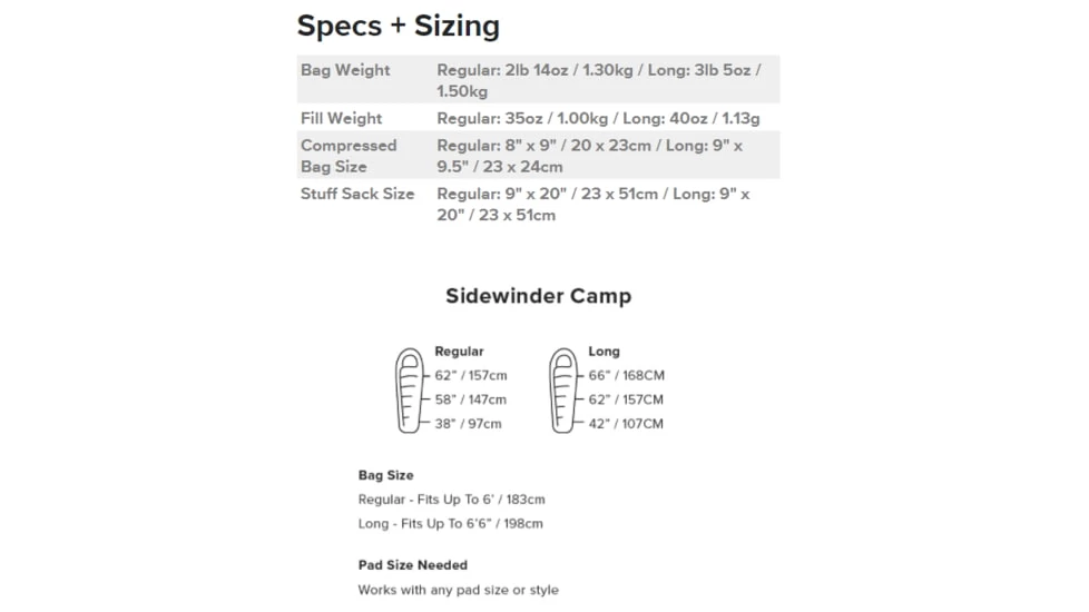 Big Agnes Sidewinder Camp 20 FireLine Sleeping Bag - Image 6
